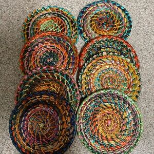 Boho chic rattan coaster